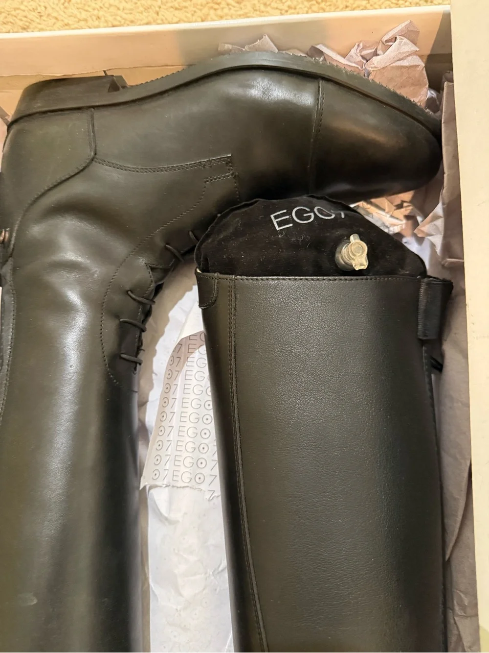 EGO Equestrian Ladies 43 Tall Show Boots - Black - Picture 5 of 10